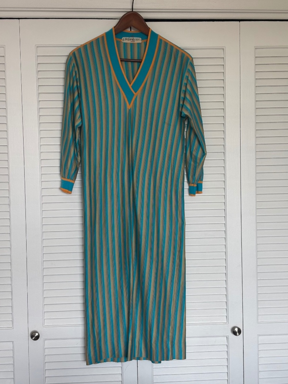YSL Vintage Striped Chic Dress Tricot Yves Saint Laurent